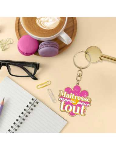 Porte-clés Maitresse merci pour tout | Petit cadeau fin d'année