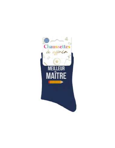 Chaussettes Meilleur maitre bleu T39-45 | Cadeau original maître