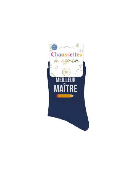 Chaussettes Meilleur maitre bleu T39-45 | Cadeau original maître