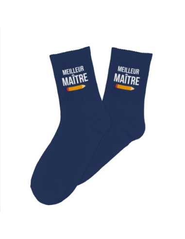 Chaussettes Meilleur maitre bleu T39-45 | Cadeau original maître