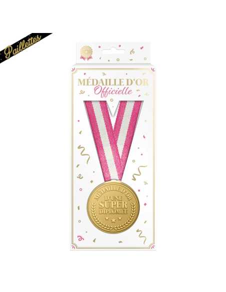 Médaille d'or Super diplomée | Cadeau remise de diplôme original