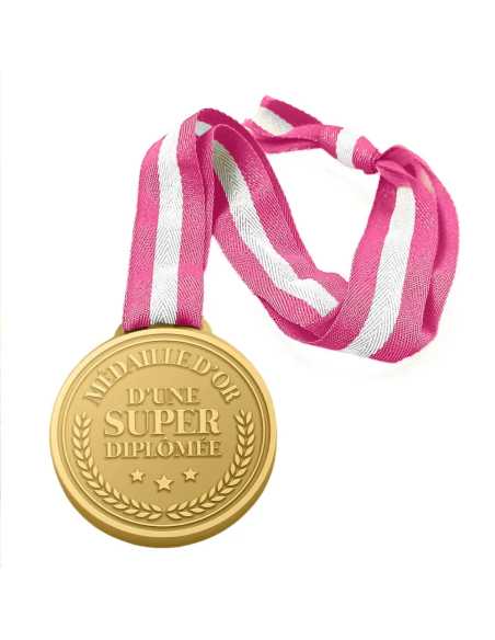 Médaille d'or Super diplomée | Cadeau remise de diplôme original