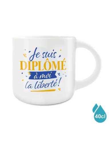 Grand mug Je suis diplomé | Cadeau original remise de diplôme