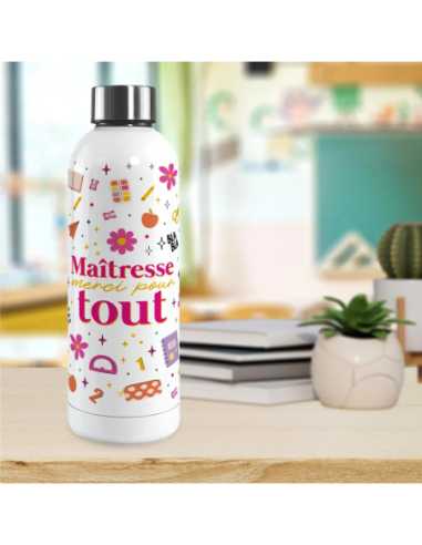 Gourde isotherme Maitresse merci pour tout 0,5L | Cadeau fin d'année