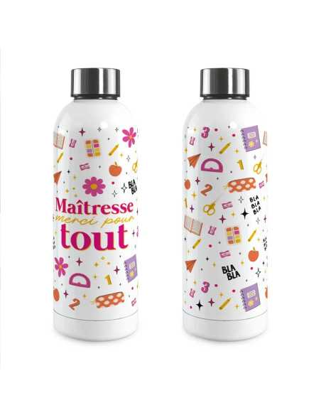Gourde isotherme Maitresse merci pour tout 0,5L | Cadeau fin d'année