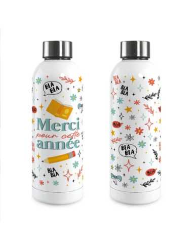 Gourde isotherme Merci pour cette année 0,5L | Cadeau maîtresse