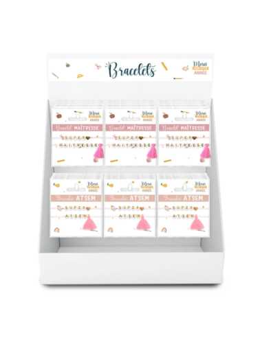 Bracelet Super Maitresse fil rose lettres dorées | Cadeau maîtresse
