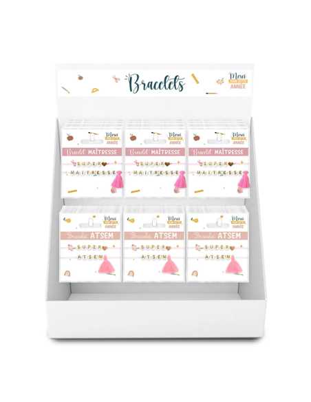 Bracelet Super Maitresse fil rose lettres dorées | Cadeau maîtresse