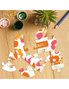 Puzzle cœur blanc Nounou merci pour tout à personnaliser | Cadeau nounou 2