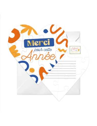 Puzzle cœur Merci pour cette année à personnaliser | Cadeau fin d'année