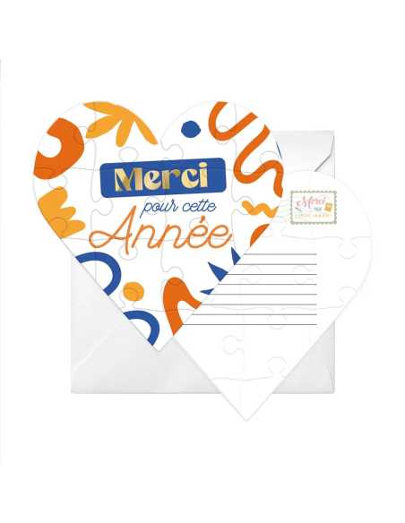 Puzzle cœur Merci pour cette année à personnaliser | Cadeau fin d'année
