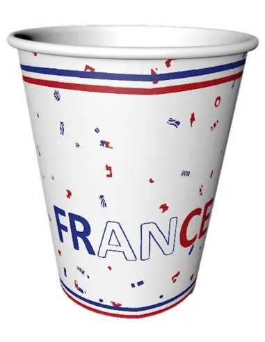 Lot 8 Gobelets Carton 22 cl Bleu-Blanc-Rouge France | marcheauxaffaires.fr