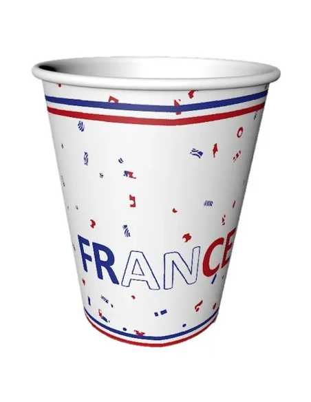Lot 8 Gobelets Carton 22 cl Bleu-Blanc-Rouge France | marcheauxaffaires.fr