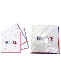 Lot 16 Serviettes Papier 33x33 cm Bleu-Blanc-Rouge France | marcheauxaffaires.fr 2