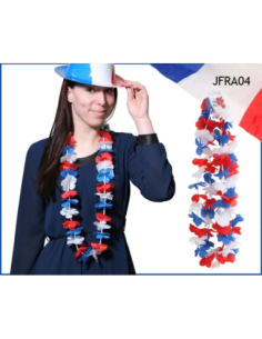 Lot 2 Colliers à Fleurs Bleu-Blanc-Rouge Supporter France | marcheauxaffaires.fr