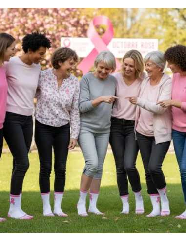 Chaussettes ruban rose Octobre Rose - T36-39