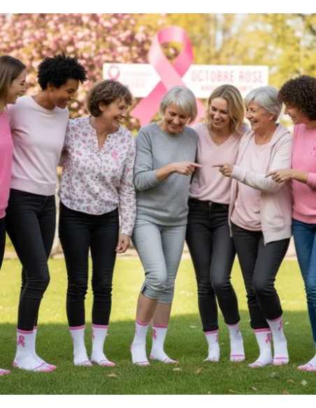 Chaussettes ruban rose Octobre Rose - T36-39