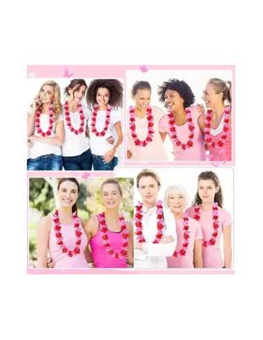 Collier fleurs rouge et rose 50cm - Accessoire fête