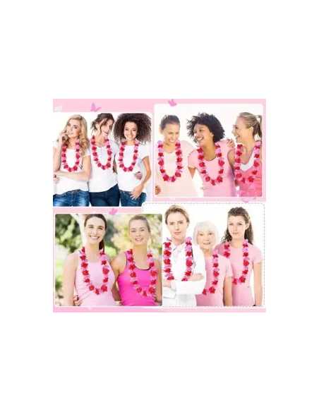 Collier fleurs rouge et rose 50cm - Accessoire fête