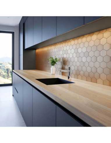 Crédence adhésive 3D Hexa Effet Bois - lot de 4