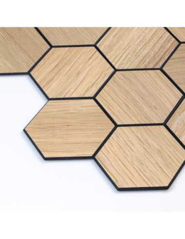 Crédence adhésive 3D Hexa Effet Bois - lot de 4