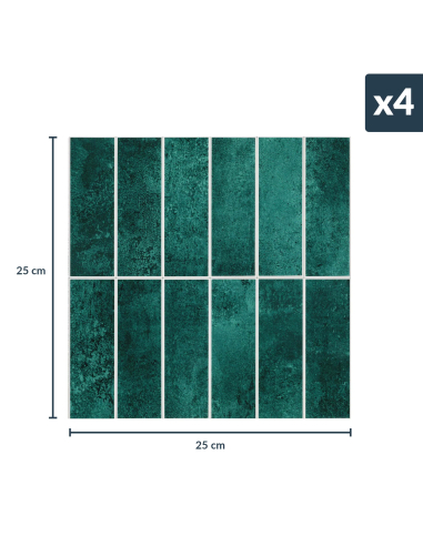 Crédence adhésive 3D Kalix Émeraude - lot de 4