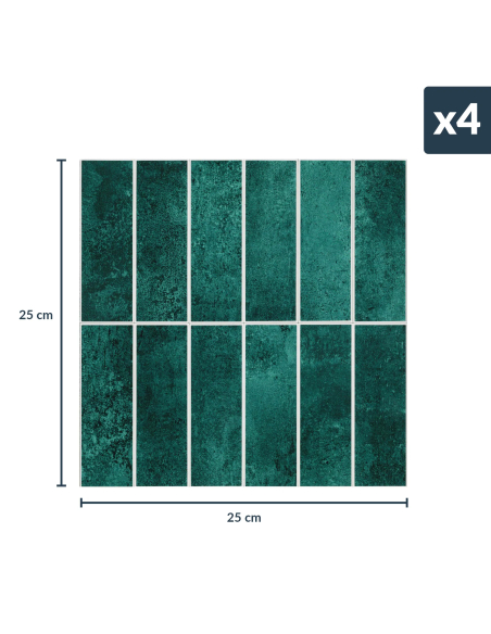 Crédence adhésive 3D Kalix Émeraude - lot de 4