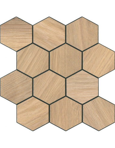 Crédence adhésive 3D Hexa Effet Bois - lot de 4