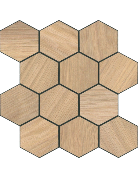 Crédence adhésive 3D Hexa Effet Bois - lot de 4
