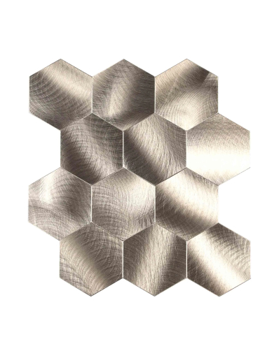 Crédence adhésive 3D Hexa Cuivre - lot de 4