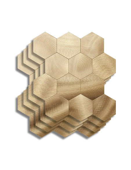 Crédence adhésive 3D Hexa Cuivre - lot de 4