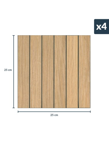 Crédence adhésive 3D Lato Effet Bois - lot de 4