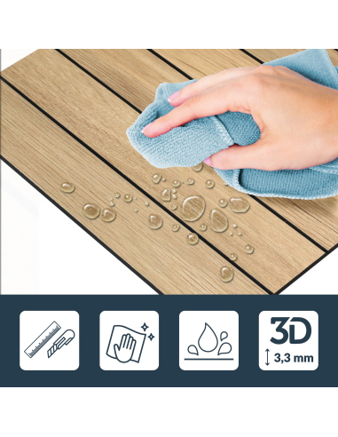 Crédence adhésive 3D Lato Effet Bois - lot de 4