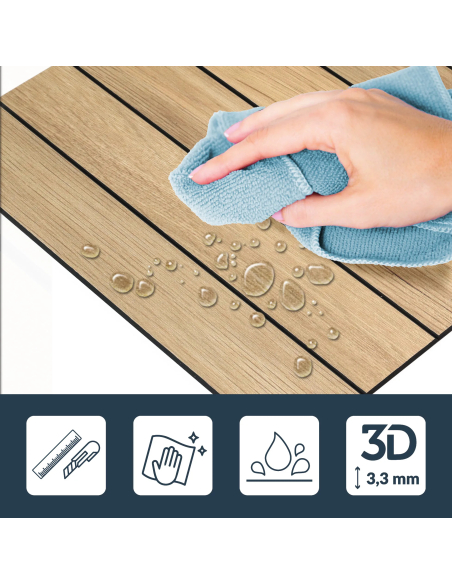 Crédence adhésive 3D Lato Effet Bois - lot de 4