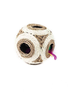 Balle griffoir sonore et balle, diam. 12 cm, naturel