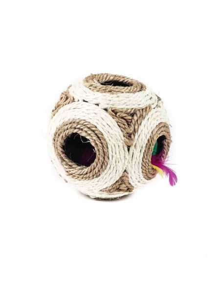 Balle griffoir sonore et balle, diam. 12 cm, naturel