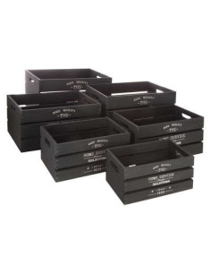 Cagette Déco Bois Noir Lot de 6