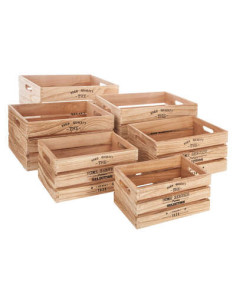 Cagette Déco Bois naturel Lot de 6