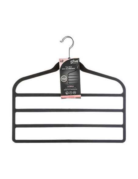 Cintre feutrine nNoir pour 4pantalons Lot de 2