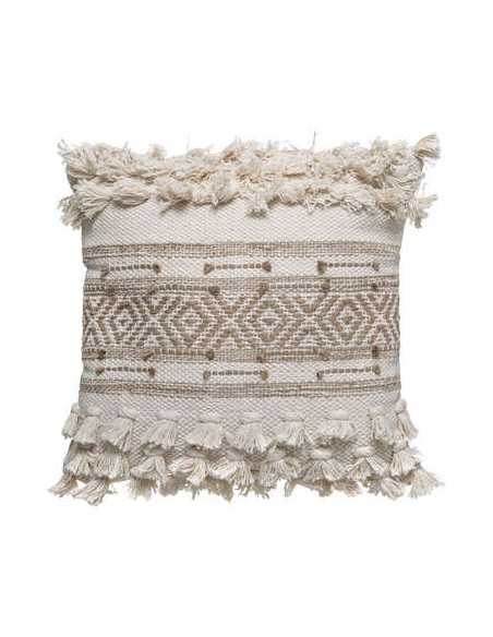 Cousin 3D avec pompons Coton et jute 45x45 cm