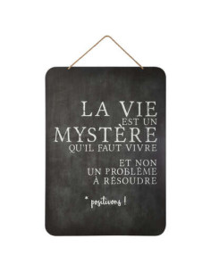 Déco murale métal Ardoise et corde 44x61 cm