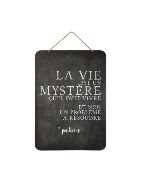 Déco murale métal Ardoise et corde 44x61 cm