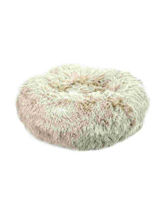 Matelas rond fourrure diam. 55 cm hauteur 20 cm, ivoire