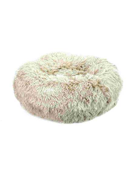 Matelas rond fourrure diam. 55 cm hauteur 20 cm, ivoire