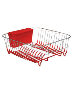 Égouttoir 1 Niveau Métal et PVC rouge