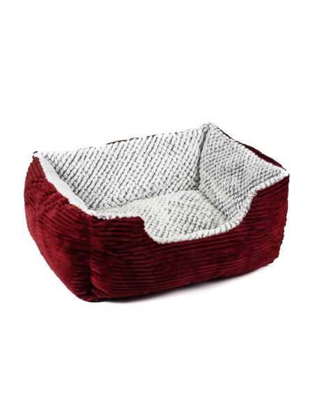 Panier velours côtelé, 50x40x26 cm, rouge gris