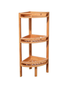 Etagère d'angle 3 niveaux en bambou L. 29 x P. 29 x H. 85 cm