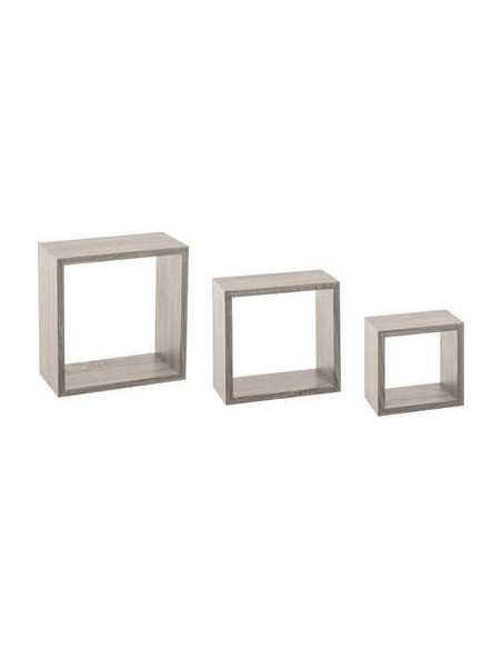 Étagère FIXY Cube Chêne gris Lot de 3