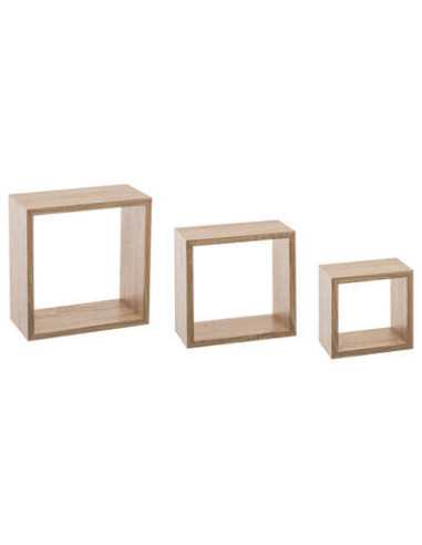 Étagère FIXY Cube Chêne naturel Lot de 3