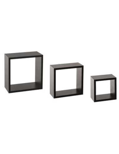 Étagère FIXY Cube Noir Lot de 3